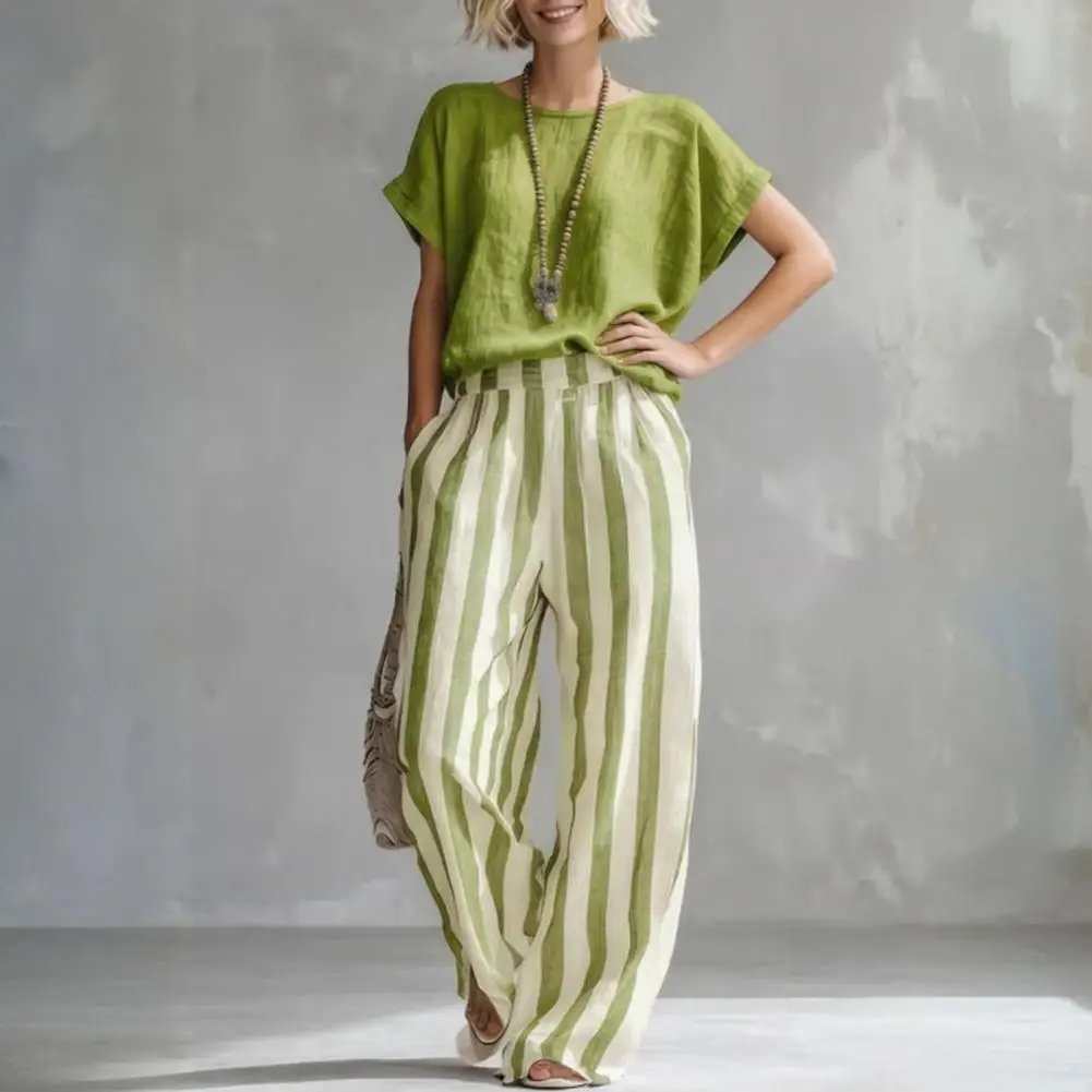 

Outfit Striped Women Pajamas Set Turn-Down Collar Sleepwear Long Sleeve Nightgown Pants Casual Ladies Nightwear 2 Piece Suit