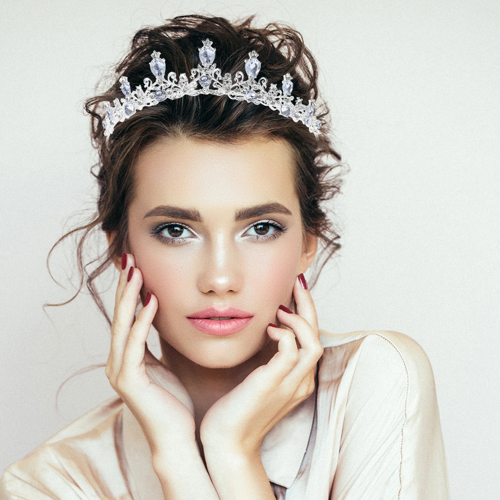 

Bridal Crown Tiara Rhinestone Crystal Headpiece Wedding Hair Jewelry Bride Headdress Rhinestone Bridal Crowns Hair