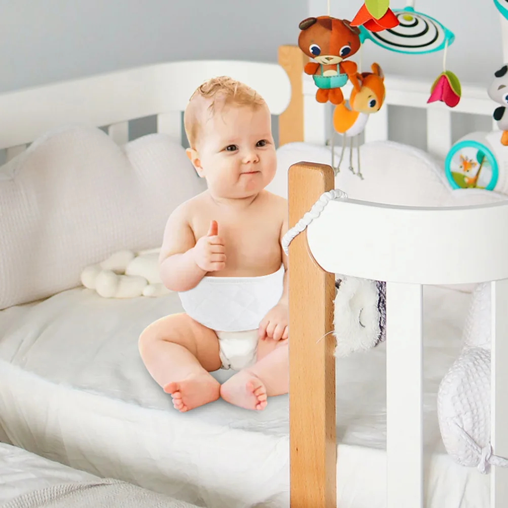 ผ้าคาดเอวเด็กแรกเกิด 6 ชิ้น ผ้าฝ้าย ป้องกันสายสะดือ สำหรับเด็กทารก สีขาว