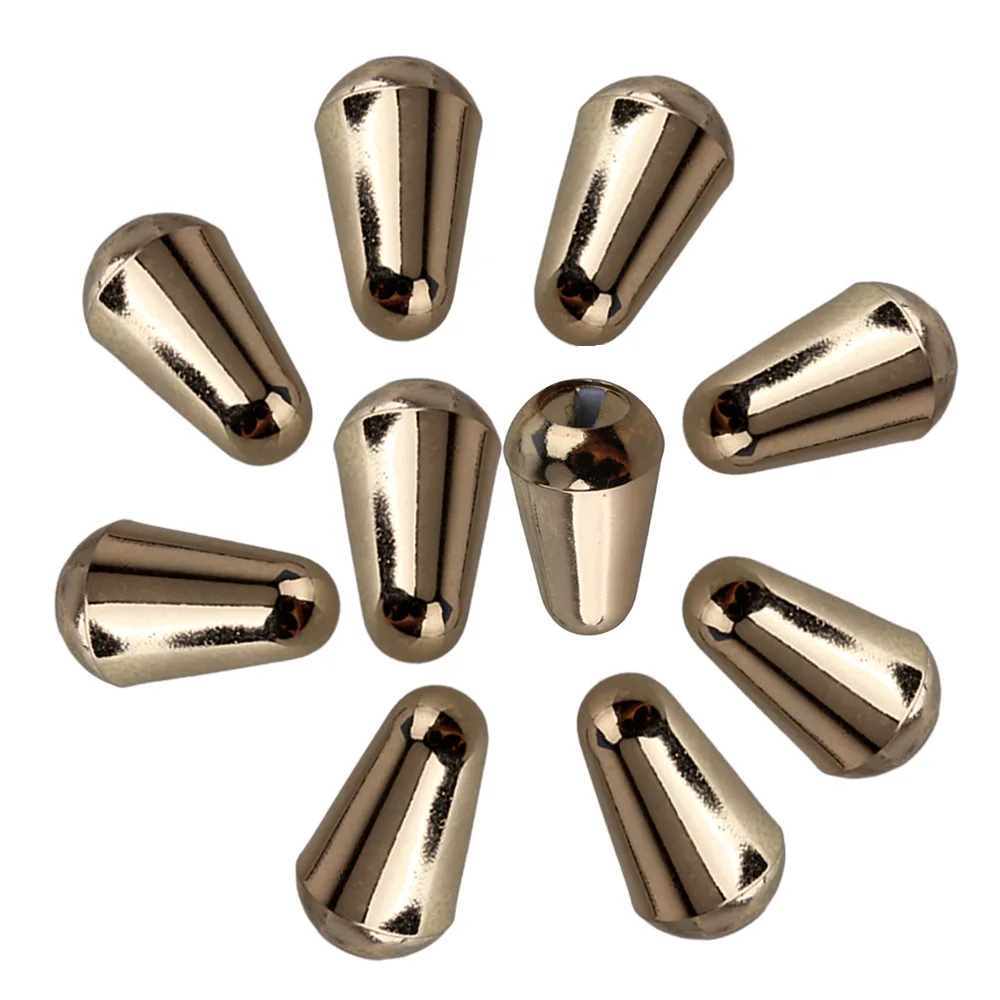 10 x Purple/gold Music Part Electric Guitar Plastic 5 Way Tip Switch Knob Cap