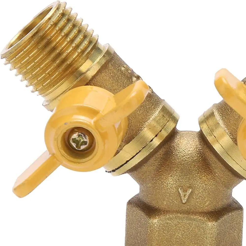 Brass Y Valve Durable 2 Way Y Shape Connectors Water Splitter