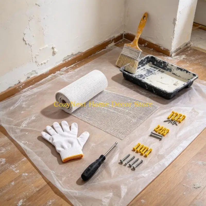 92MF Wall Finishing Preparation Set with Gypsum Compound and Bandage for Repairing Small Damaged Areas Before Smoothing