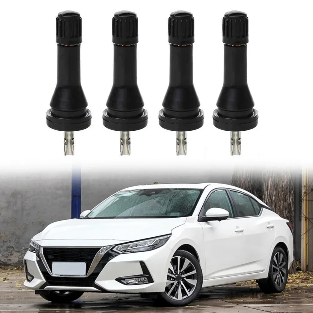 

Tyre Stem Valve Stems Tire Accessories 4pcs Black Caring Tyre Pressure Sensor Valve Snap In For Nissan Qashqai New