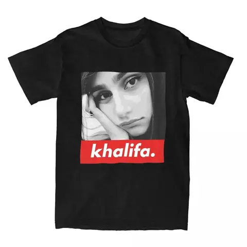 Cotton Tee Novelty Mia Khalifa T Shirt Unisex Crewneck Short Sleeve Tops