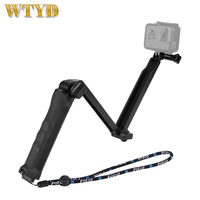 PULUZ 3 Way Grip Foldable Tripod Selfie stick Extension Monopod for GoPro Insta360 ONE R DJI Osmo Action and Other Action Camera