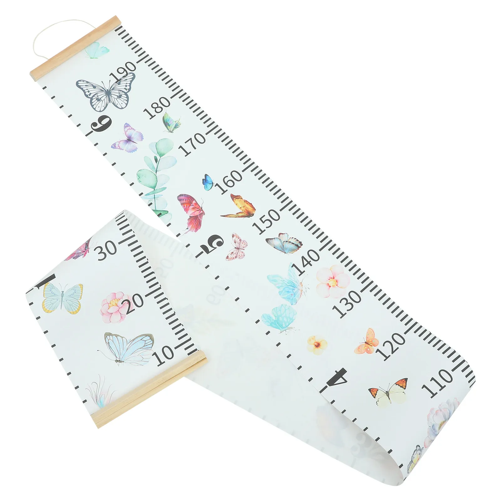 Nordic Style Height Chart Wall Hanging Growth Measurement Decorative Painting with Butterfly Print for Nursery Bedroom
