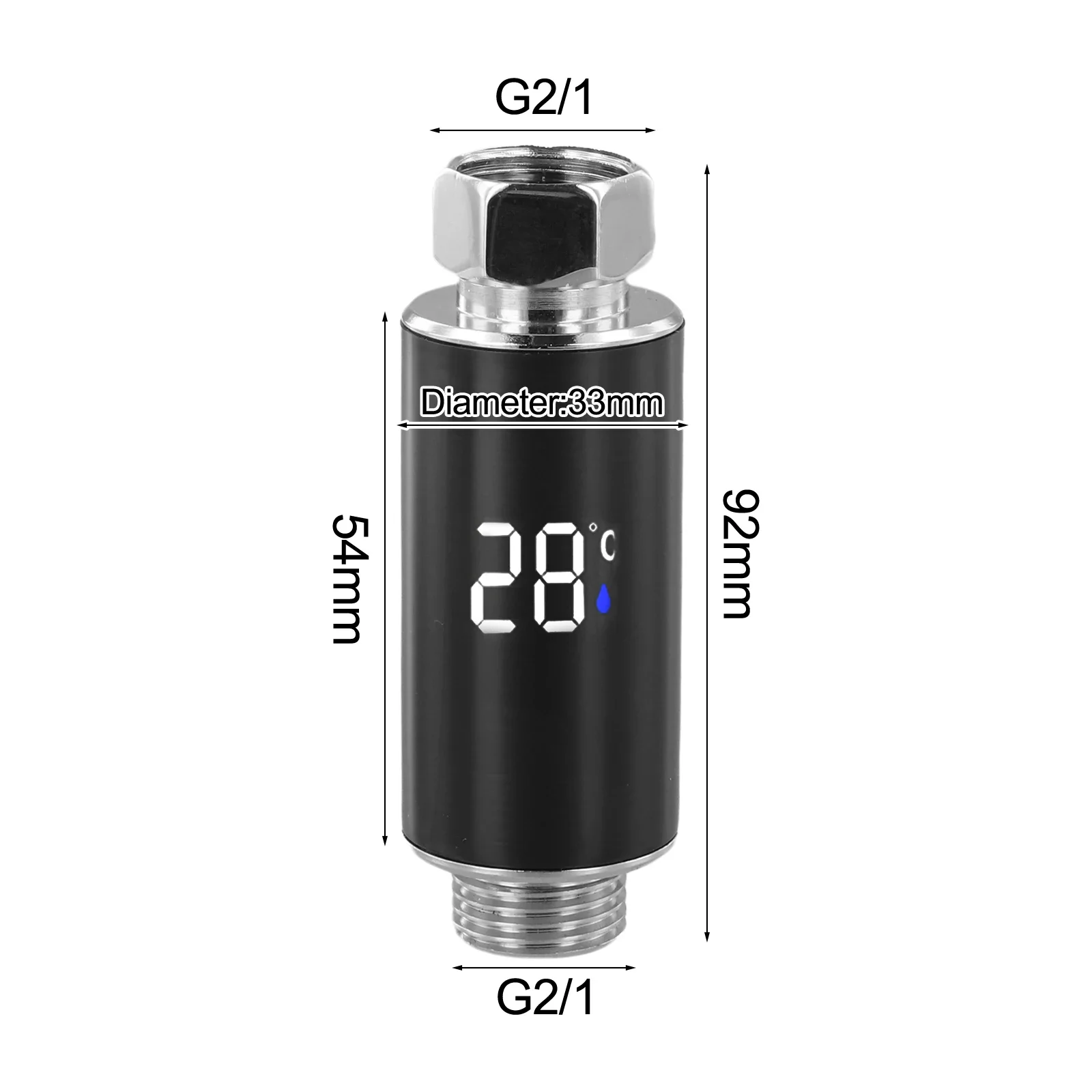 Hydroelectric Thermometer Bathroom Faucet Thermometer 1 2 Inch Interface Temperature Range Display Easy Installation Faucet