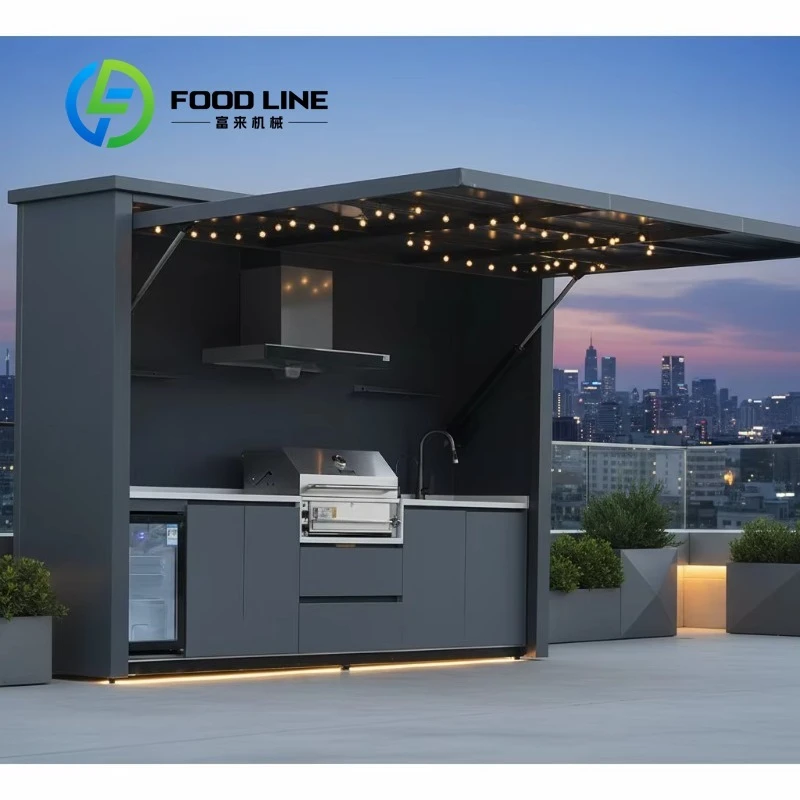 Custom  Luxury Outdoor Camping Kitchen Box Smart BBQ Pod Kitchen Unit with Lift up Door Waterproof Lightweight for Picnic Hiking