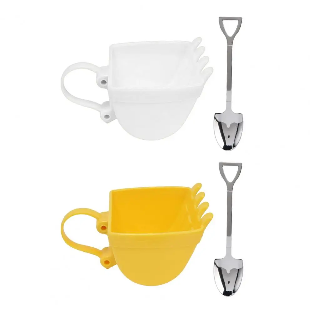 Heavy Equipment Inspired Tea Cup Excavator Bucket Cup Set with Stainless Steel Shovel Spoon Fun Ice Cream for Kitchen for Women