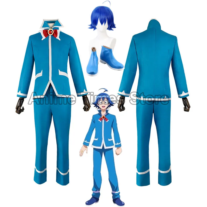 Anime Mairimashita! Iruma-kun Osamu Nishi Cosplay Iruma Suzuki Costume Blue School Uniforms Set Shoes Halloween Carnival Suit