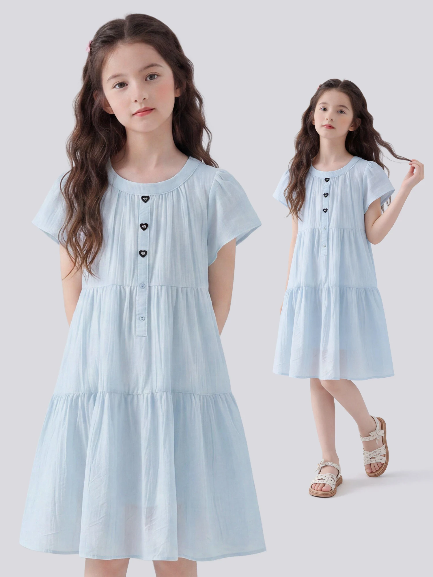 girls-summer-fashion-short-sleeve-princess-dress-soft-comfortable-korean-style-thin-chiffon-dress-child-clothing-light-blue-d