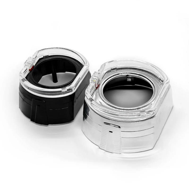 

2PCS Wholesale Light Guide Angel Eyes Square 2.5Inch 100MM Integrated Decorative Cover Large Lamp Lens 3 Inch 120MM Modification