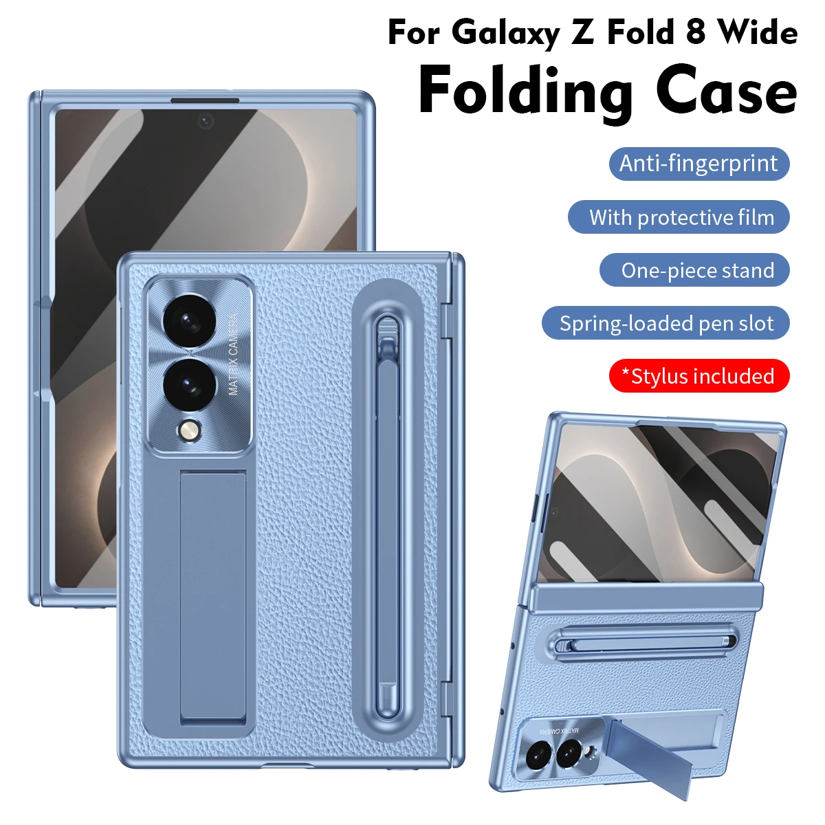

For Samsung Galaxy Z Fold8 WIDE Case New Electroplated Integrated Bracket with Toughened Film Rear Cover For Z Fold 8 WIDE Funda