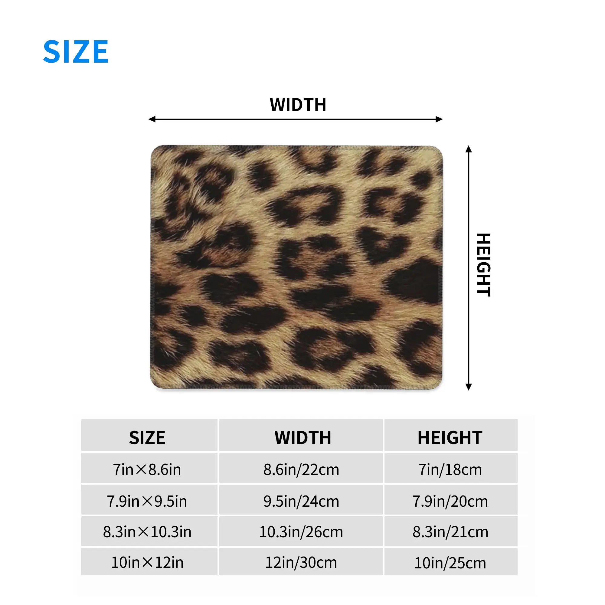Leopard Cheetah Fur Hide Animal Fur Pattern Mouse Pad Computer Keyboard Mouse Mat Gaming PC Laptop Desk Mat Office Table Mats
