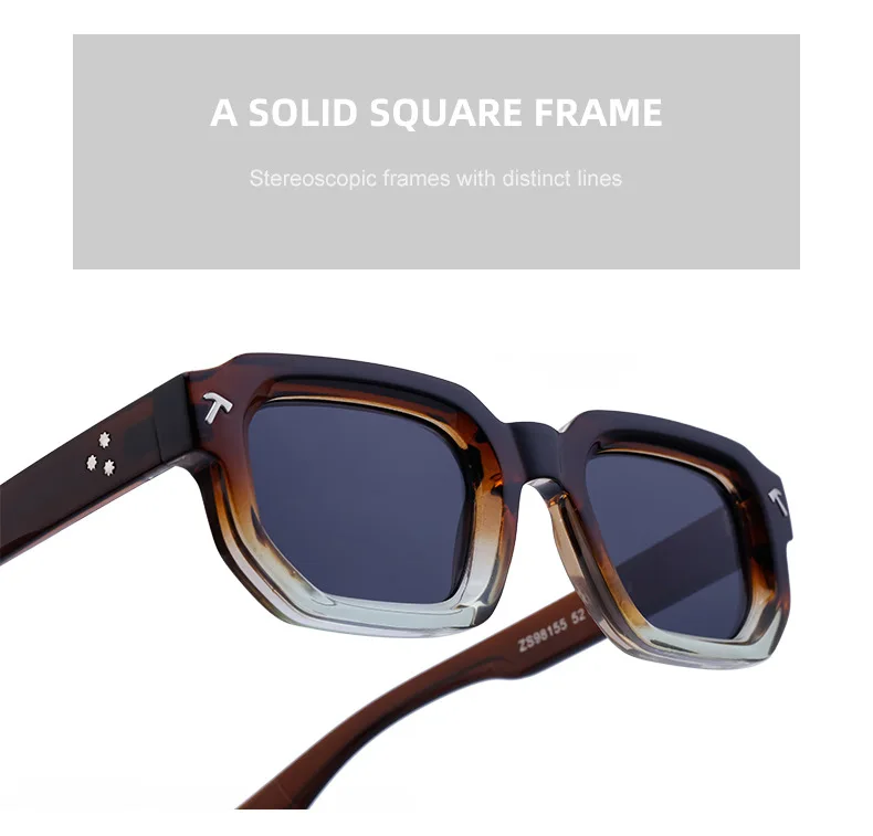 Polarisierte quadratische Sonnenbrille für Herren 2026 – Luxus-Designer-Neuheit, modische rechteckige Sonnenbrille für Damen, Fahrerbrille, Eyewear – Detail 6