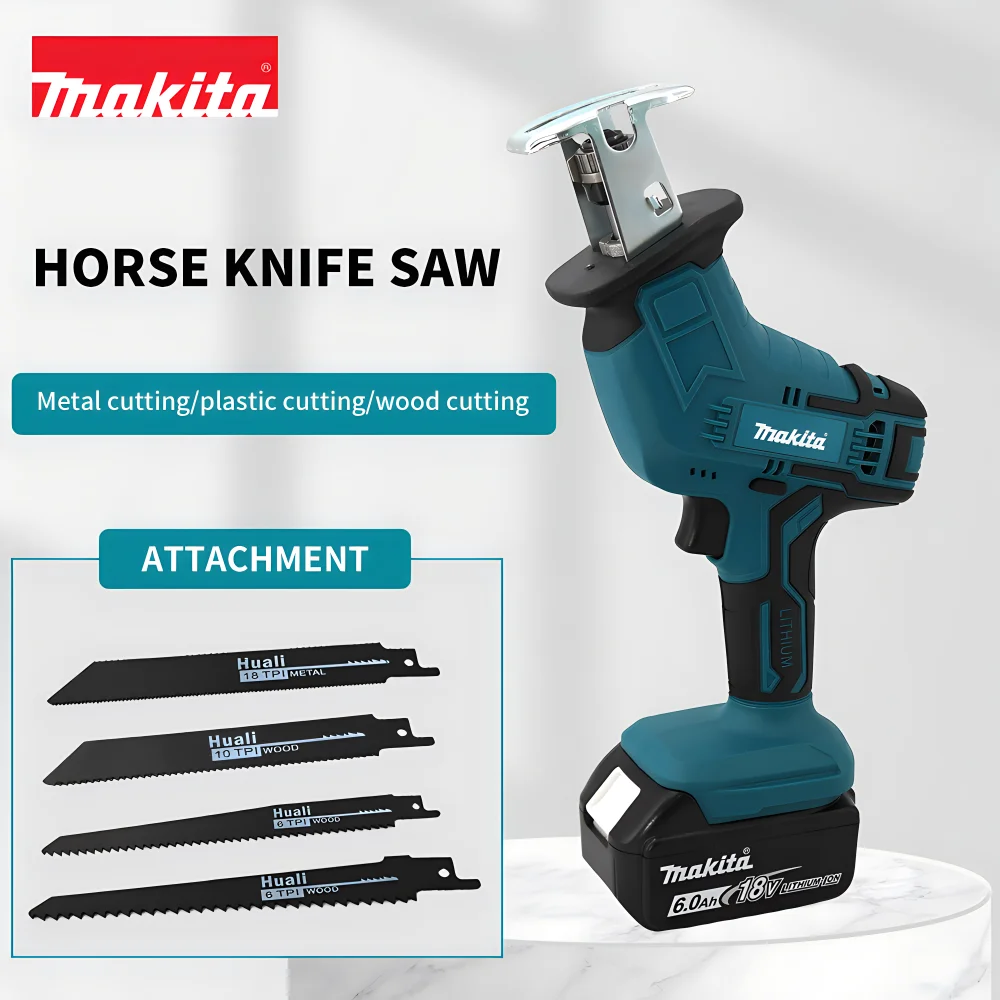 Makita 18V Battery Electric Reciprocating Saw Cordless Adjustable Speed Cutting Band saw Electric Saw Wood  PVC Pipe Cutting