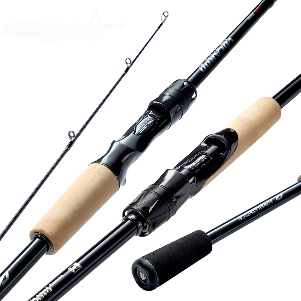 Soloking VOLARDO Angelrute mit schneller Aktion, 40T Fuji Carbon Guide, Mehrzweck-Spinn- und Wurfangelrute für Hecht, Barsch und andere Fische.