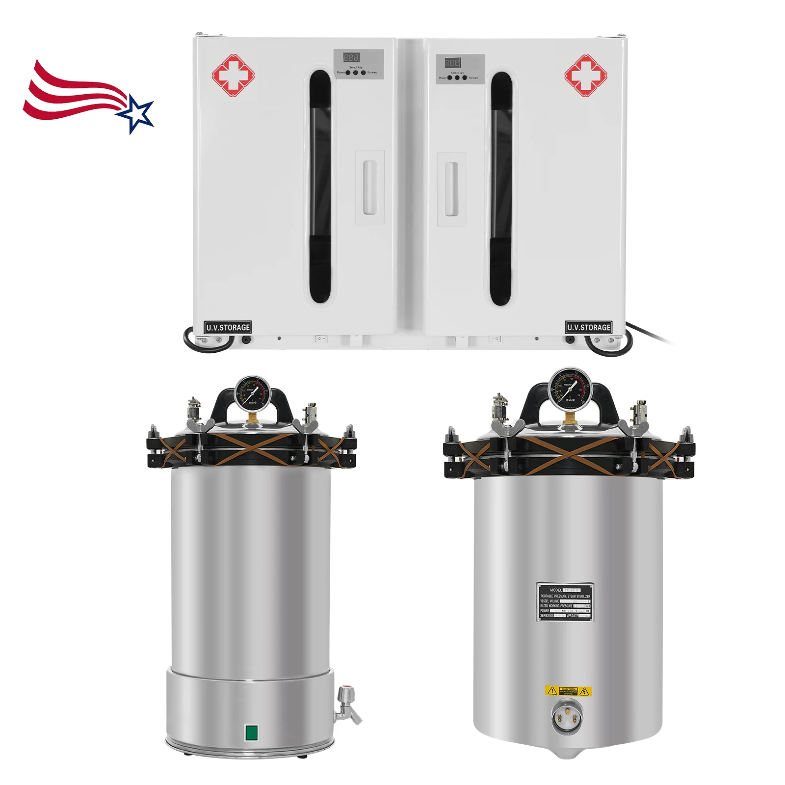 

24L Dental Pressure Stainless Steel Electric Heating/Coal and Electricity Heated/54L UV Sterilizer Disinfecting Cabinet