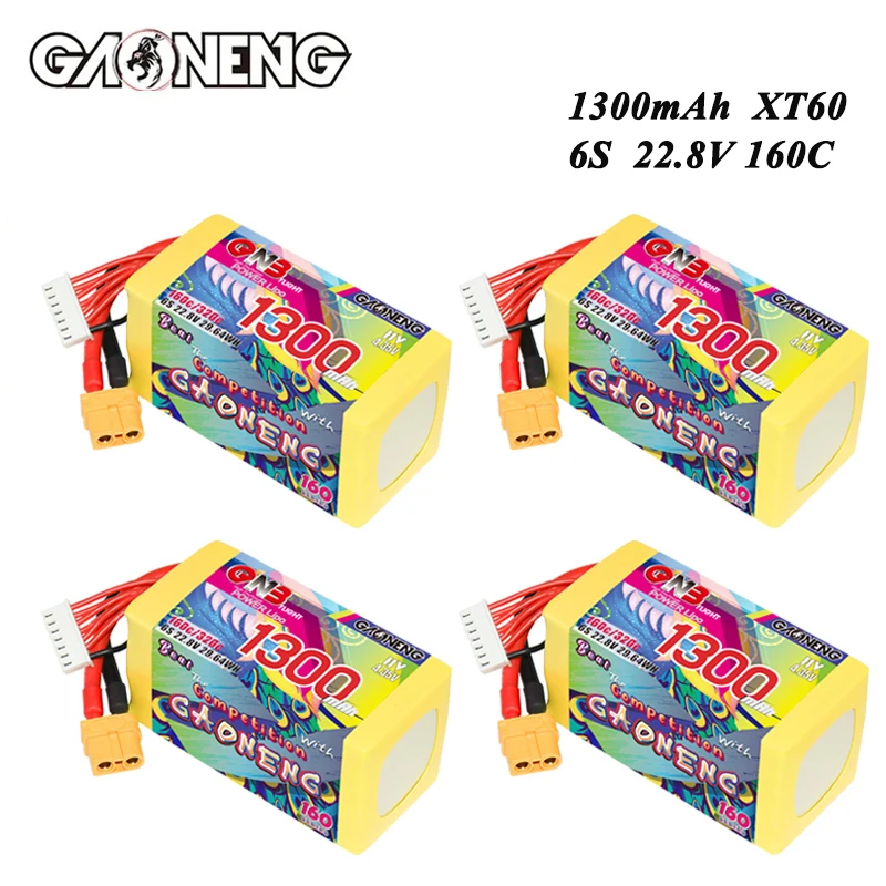 GNB-Batterie aste Fuchsia avec compte 60, 6S, 1300mAh, 22.8V, 160C, 320C, RC FPV Drone, Quadcopter, Avion, Hélicoptère Parts, Hobby