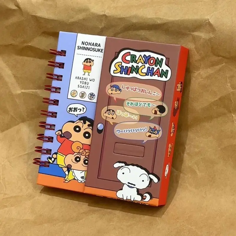 

Kawaii Anime Cute Crayon Shin chan Magnetic Buckle Coil Notebook Colored Inner Pages Student Portable Bookbook Portable Notebook