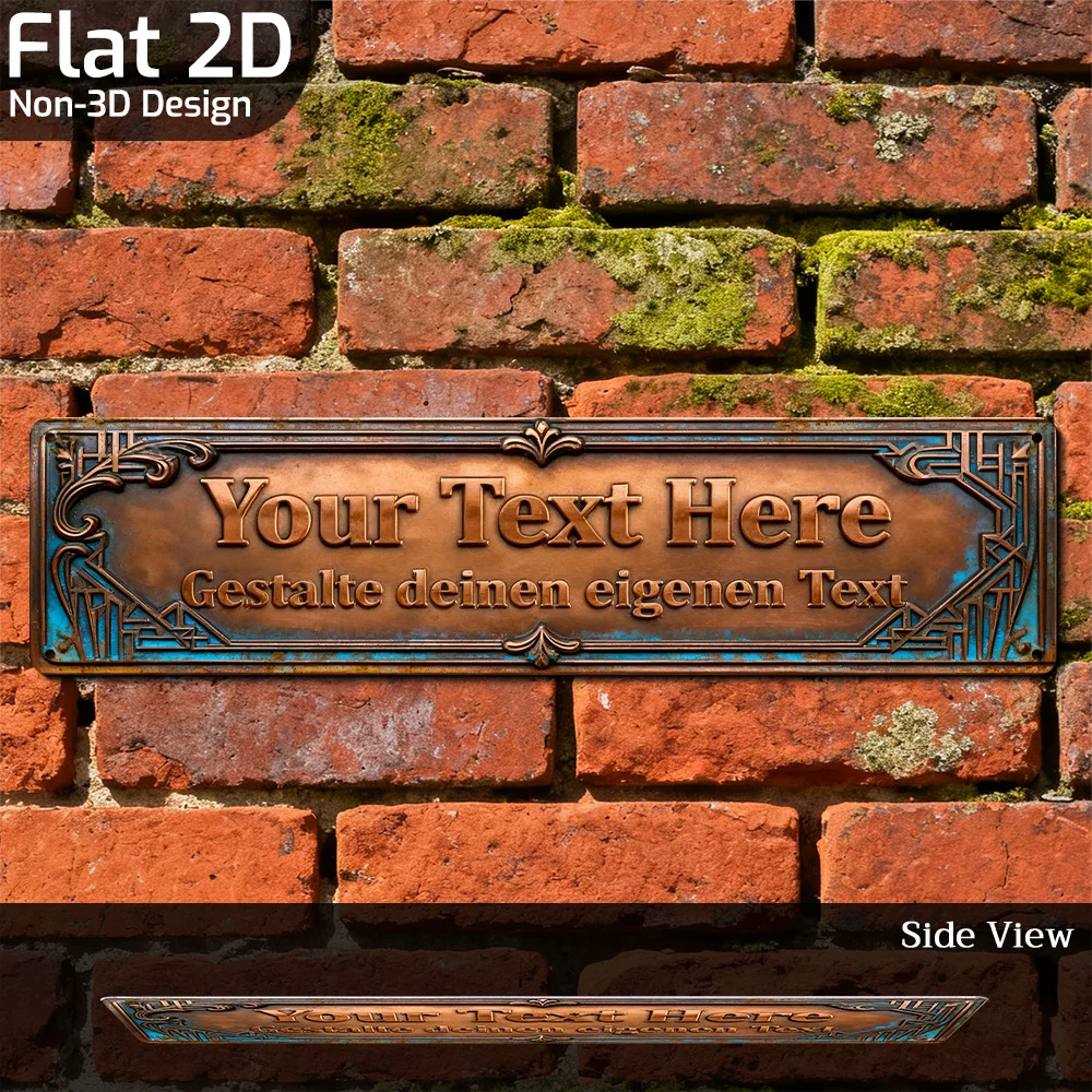 Customizable, Patina Retro Custom Text Metal Sign, Aged Patina Customizable Plate, Home Decor or Vintage Space Accent, Ideal for