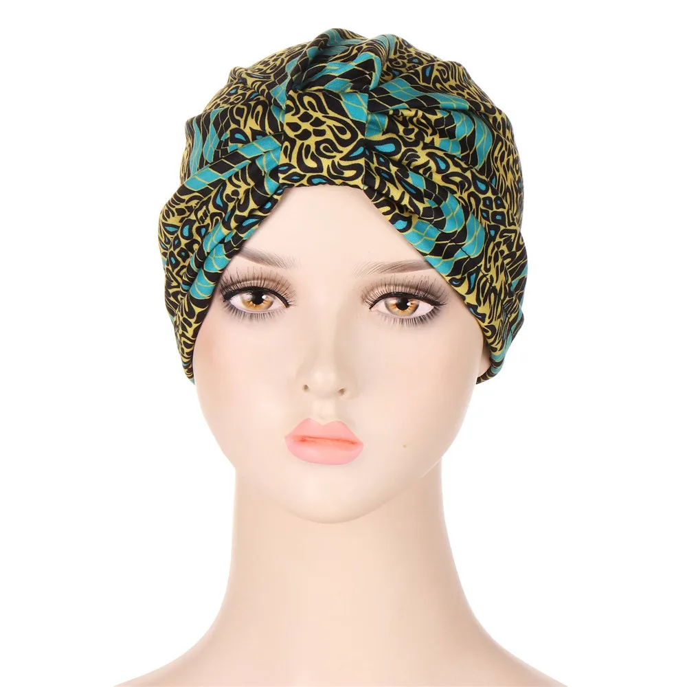 

Indain Floral Print Women Muslim Hijab Chemo Cap Bonnet Arab Cancer Hair Loss Hat Strech Beanie Turbans Female Head Wraps Scarf