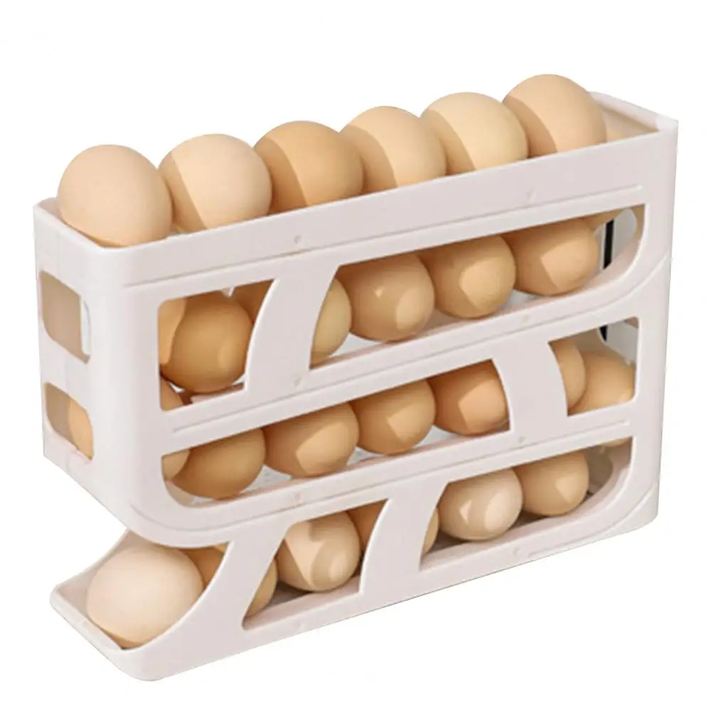 Refrigerator Egg Organizer with Grooves Egg Storage Box with Railing Egg Storage Rack with Four for Fridge for 30