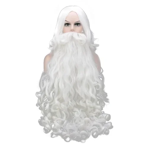 Imagen 2 del producto Soowee-Peluca de Papá Noel y barba, disfraces de Navidad, pelo sintético corto, SantaClaus, regalo de Navidad, pelucas de Cosplay