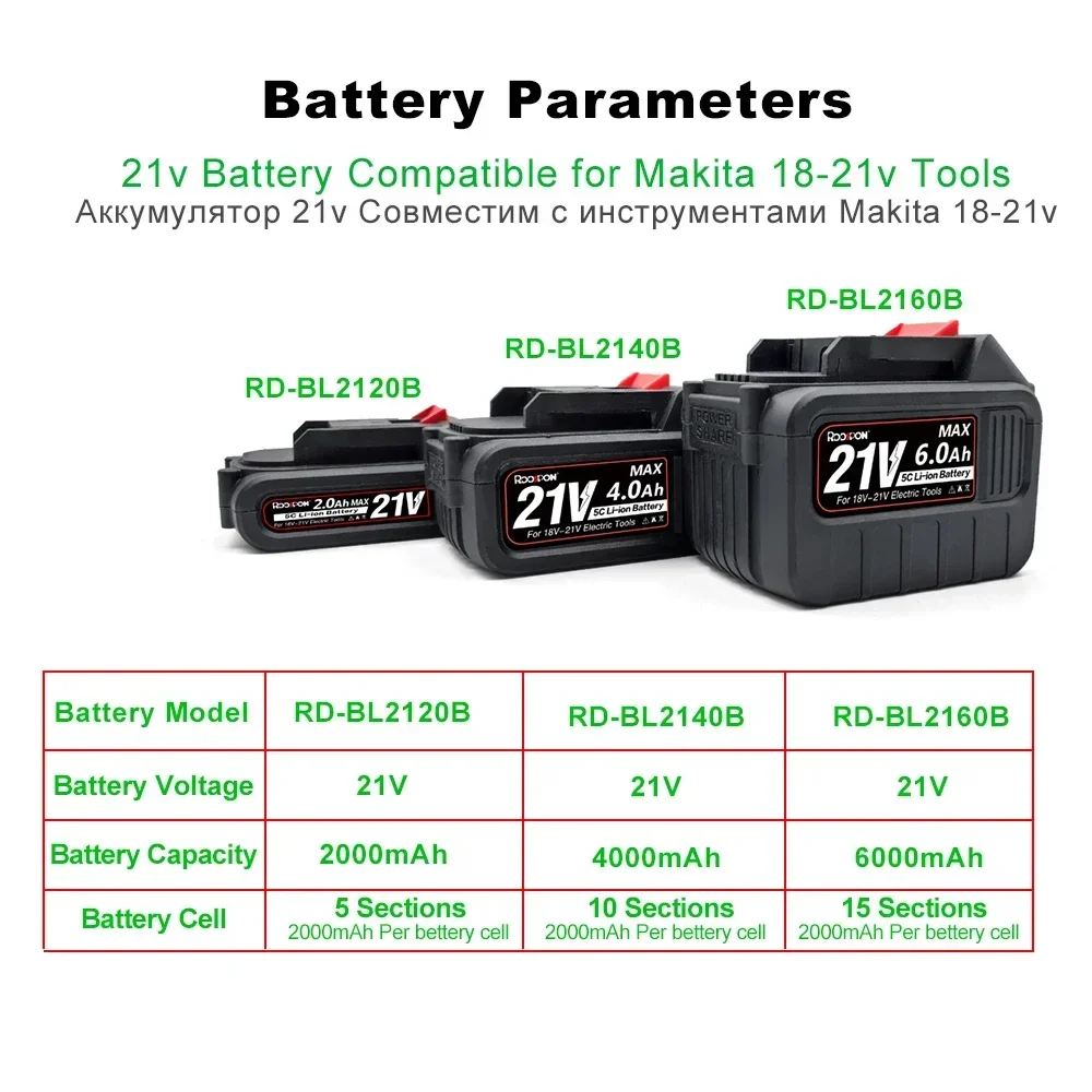 For Makita 6.0Ah 18v Rechargeable Lithium Ion Battery.Replacement Cordless Power Tool Battery. 4.0Ah 2.0Ah Lithium Battery