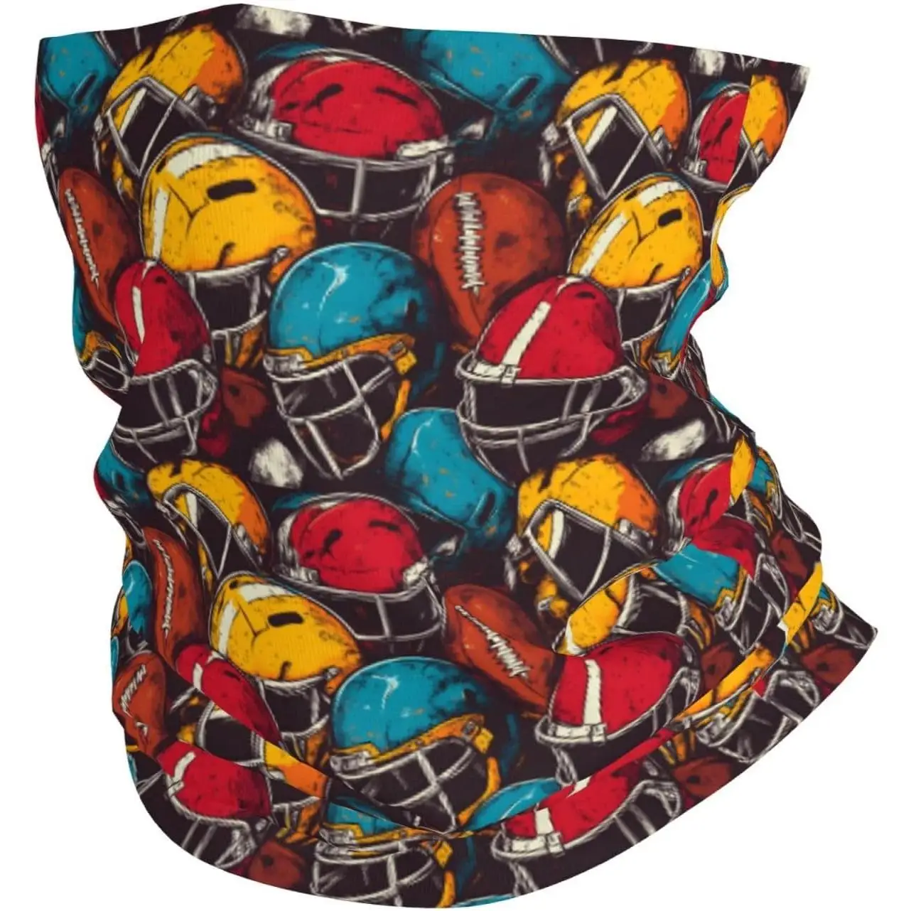 Polainas coloridas para el cuello con estampado de casco de fútbol para hombres y mujeres, máscara facial para el cuello, pañuelo para la cabeza, pasamontañas, Bandana