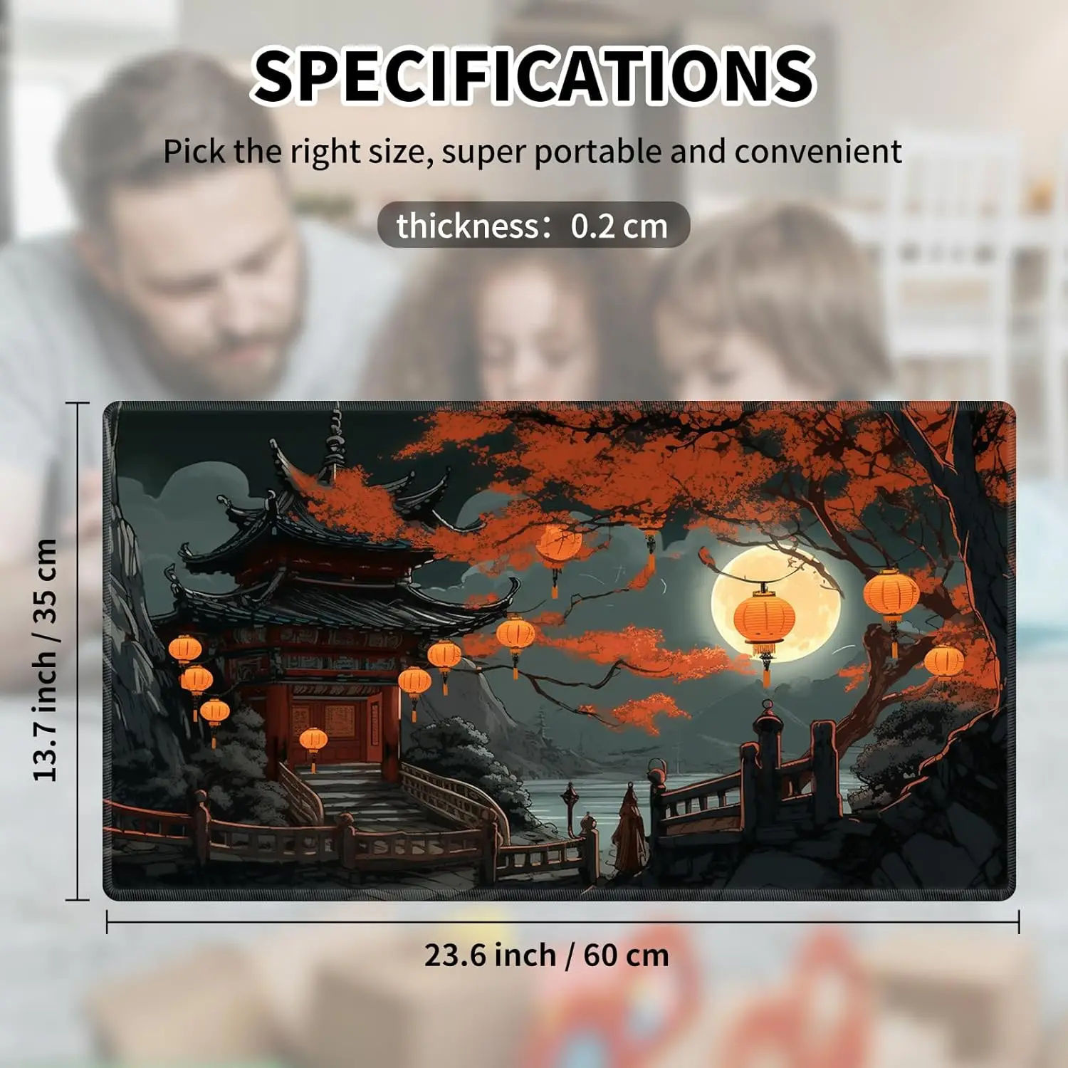 لوحة ماوس للمشهد الليلي من TCG مناسبة للعبة الورق والمنزل مصنوعة من المطاط المضاد للانزلاق وقابل للغسل بجودة عالية