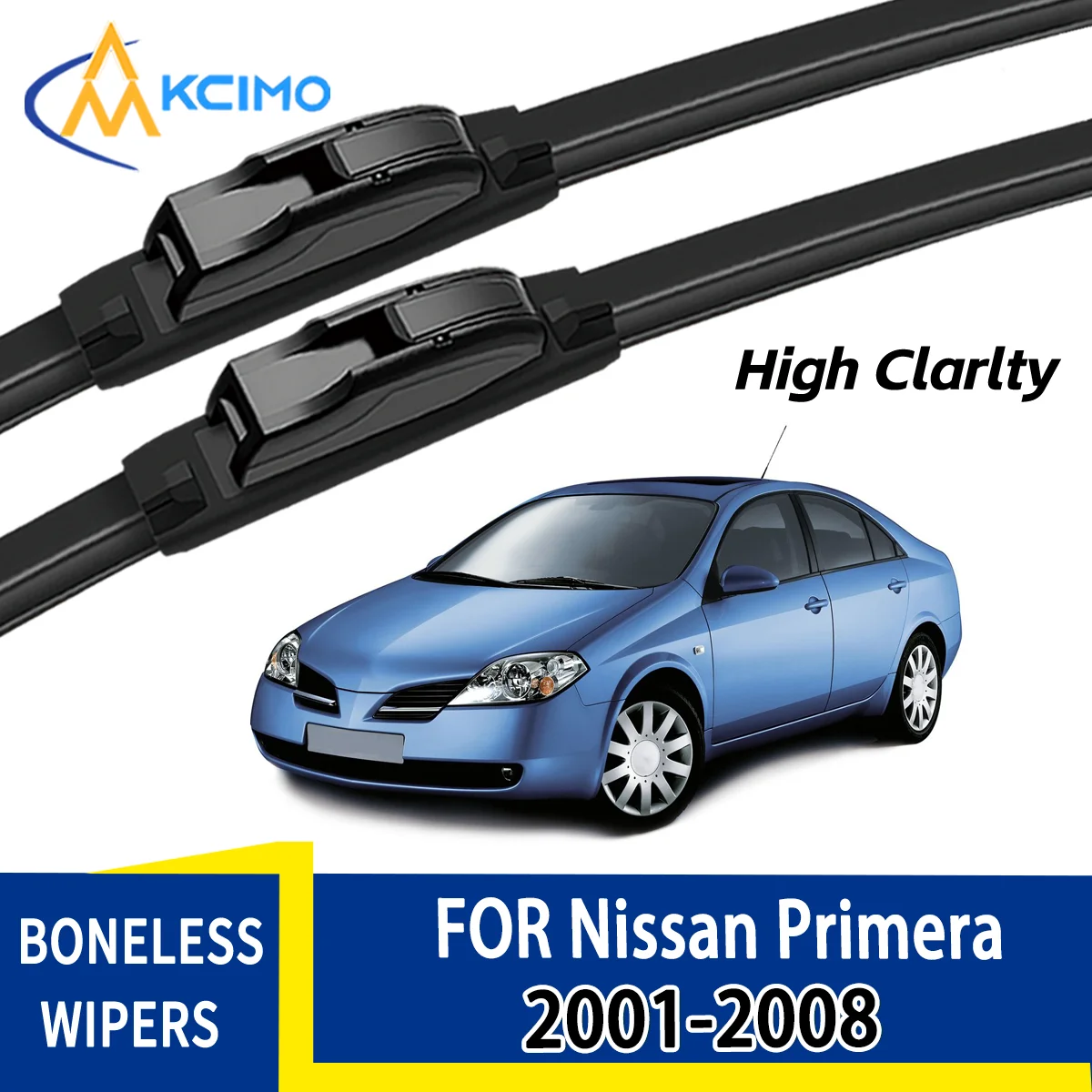 Für Nissan Primera P12 2001-2008 Automobile Langlebige, leise Frontscheibenwischerblätter Auto-Fenster-Ersatzzubehör