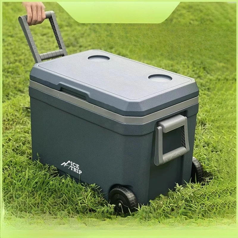 

Rolling Fishing Cooler Box Heavy Duty Wheeled Insulated Ice Bucket for Camping,Beach, Large Capacity Cold Storage Container