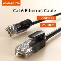 CABLETIME Bulk Cat6 Ethernet Network Cable UTP Rj45 Black 0.5M 1M 1.5M 2M 3M for Patch Cord Router Laptop LAN C514