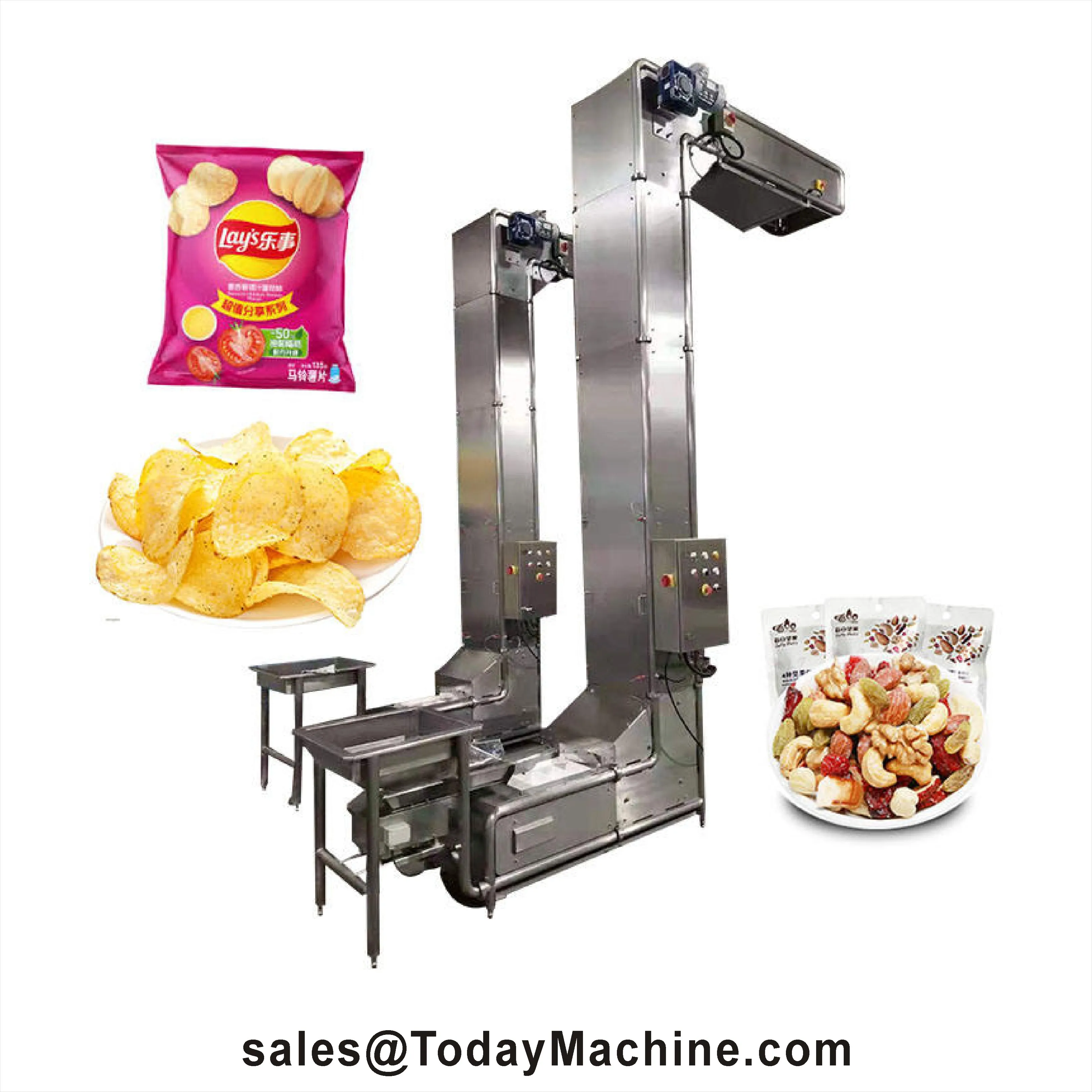 High Quality Food Grade Plastic Bucket Horizontal Conveying Z Type Bucket Elevator Conveyor for Pesticide Potato Chips
