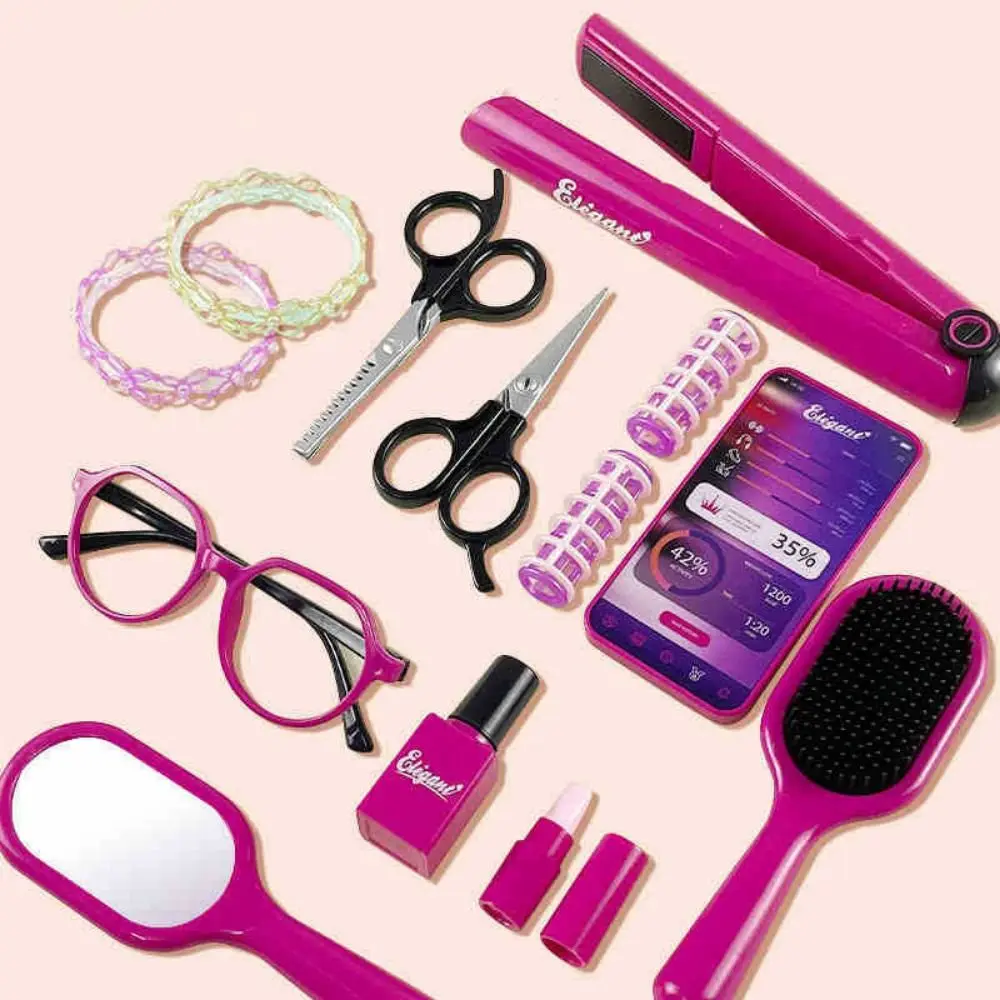 9/13/17 pezzi principessa vestire asciugacapelli e taglio di capelli kit giocattolo asciugacapelli bigodino parrucchiere kit giocattolo forcine ferro arricciacapelli