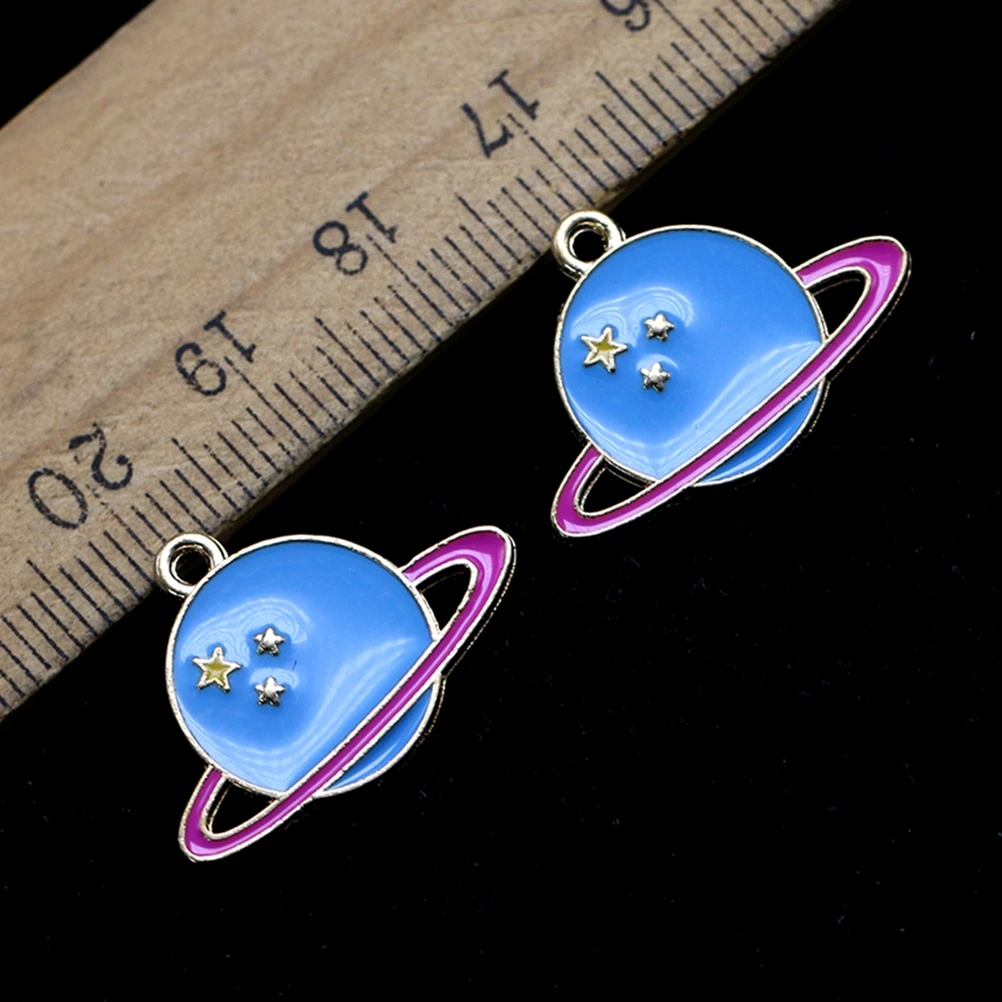 

10pcs Alloy Satellite Pendants Cartoon Charms Fashion Jewelry Making DIY Accessories Colorful Necklace Bracelet Earrings Craft