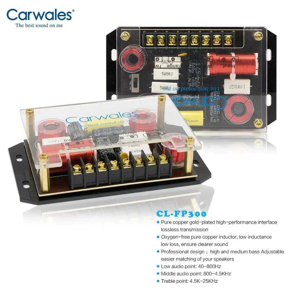 Carwales Car Audio Sound System 3-Way Crossover Tweeter Midrange SubWoofer Car Three-way Signal Combination Distributor Divider