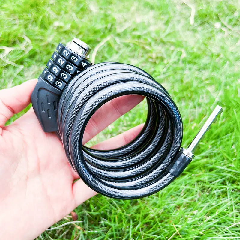 4‑Digit Helmet Lock Thickened Steel Cable Password Lock Portable Security Lock for Motorcycle Scooter Bike Helmet Luggage Bag