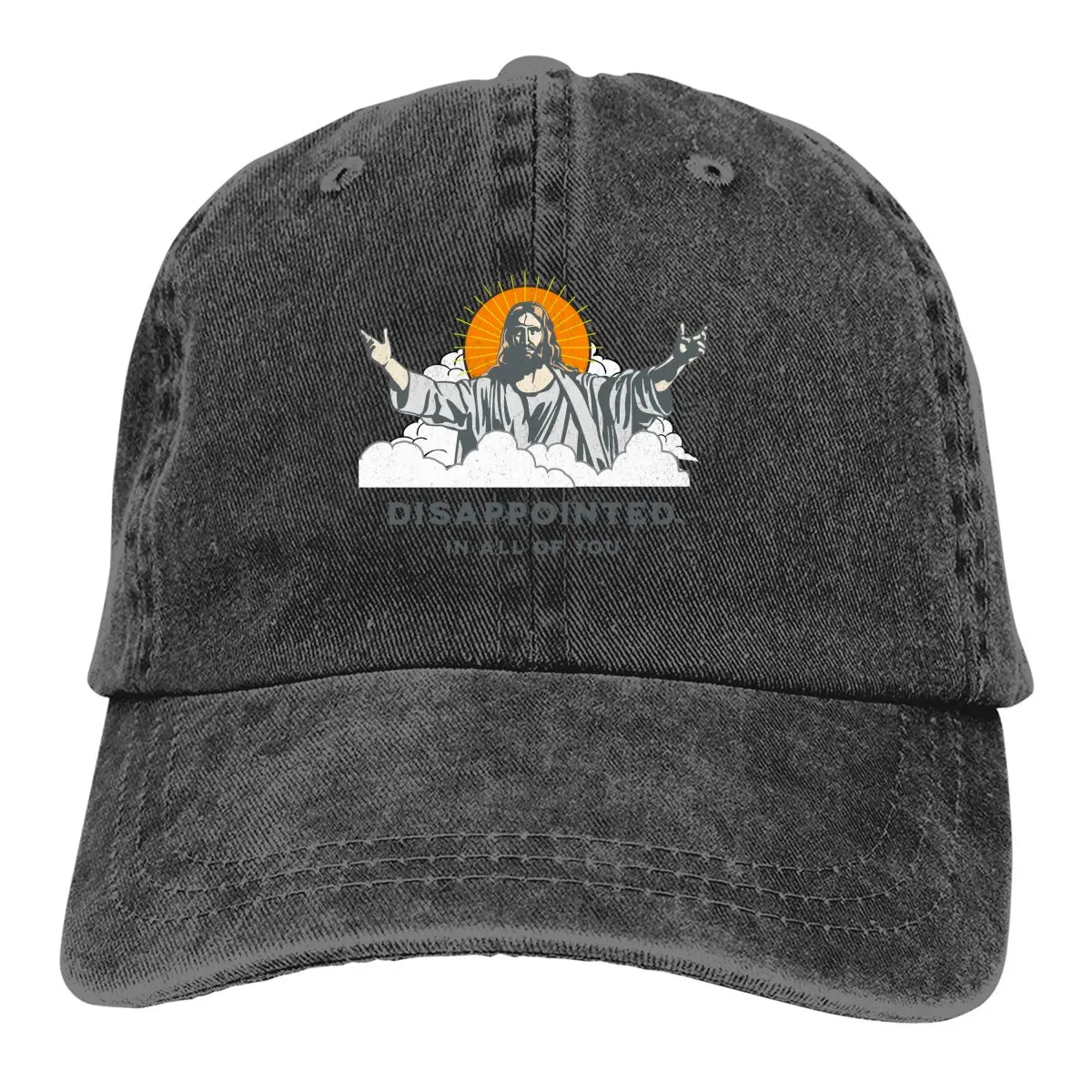 

Washed Men's Baseball Cap Disappointed in All of You Trucker Snapback Cowboy Caps Dad Hat Jesus Golf Hats