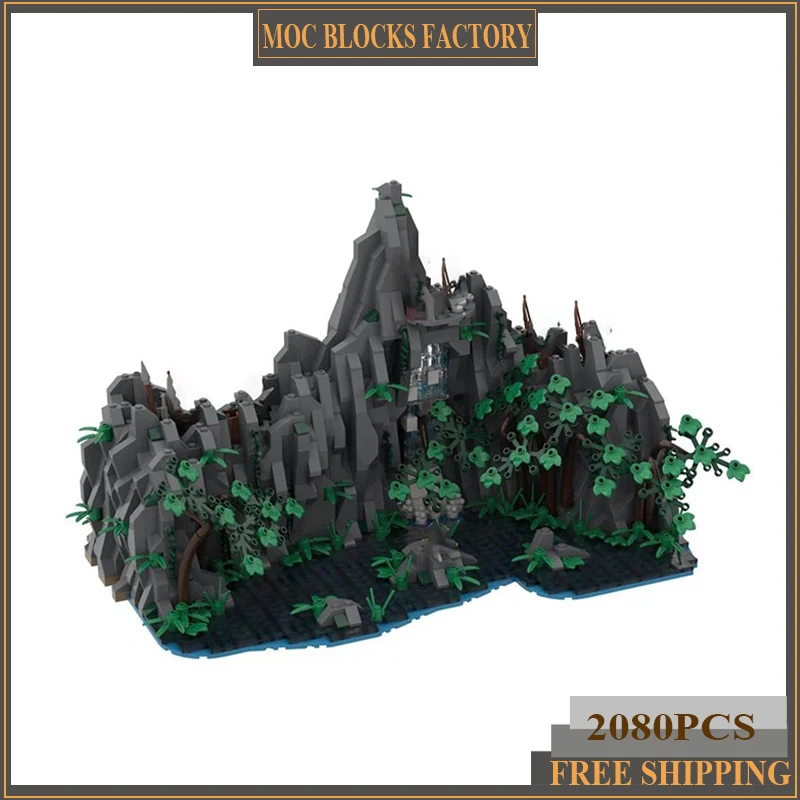 Moc Building Blocks Castle Bricks Magical Rings Movie Scene Forbidden Pool Model DIY Assembly Street View Toys Child Gifts