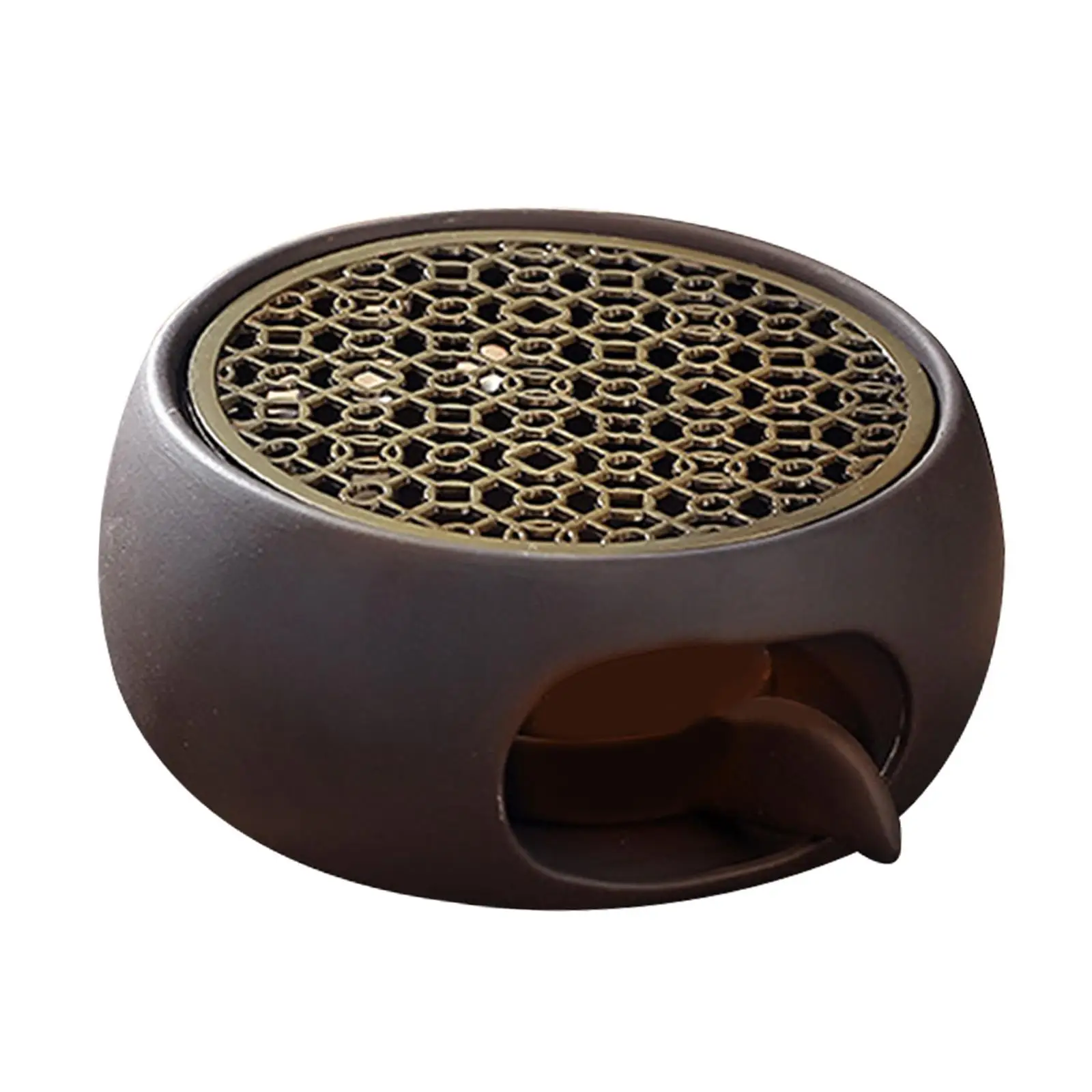 Compact Japanese Style Pottery Teapot Heater Ceramic Candle Warmer Base for Elegant Tea Time and Kitchen
