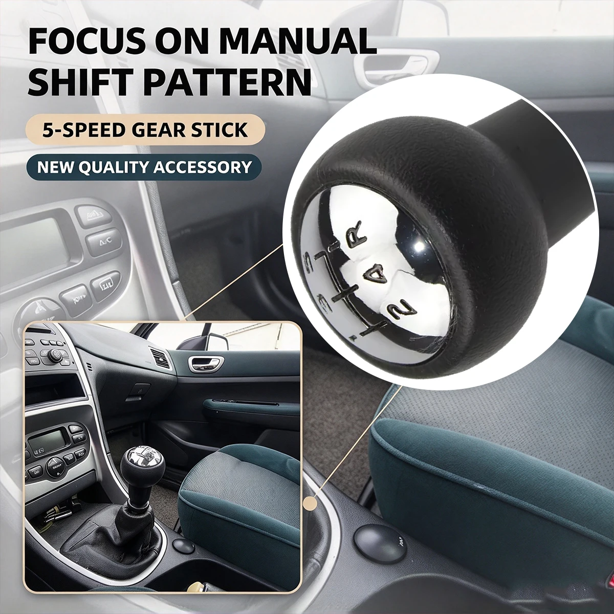 Gear Shift Knob for Peugeot 106 107 205 206 207 306 307 308 309 405 406 407 508 605 607 for Citroen C1 C3 C4 Lever Change Knob