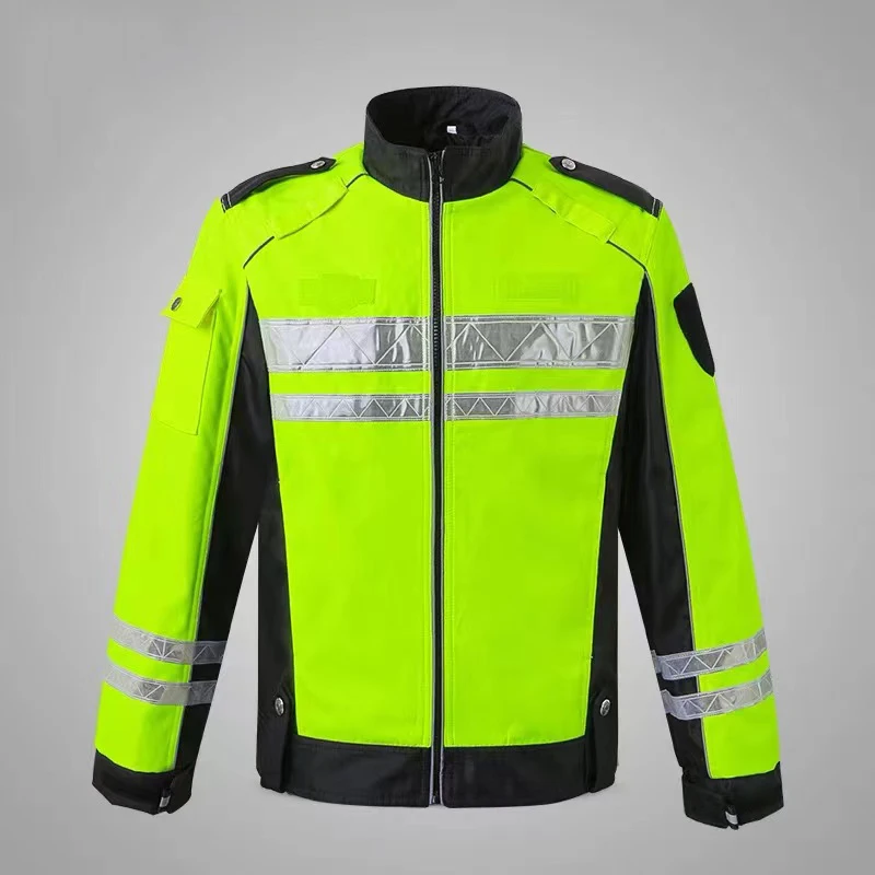 High Visibility Winter Cold-Proof Safety Reflective Clothing Thickened Windproof And Rainproof Motorcycle Cycling Clothing