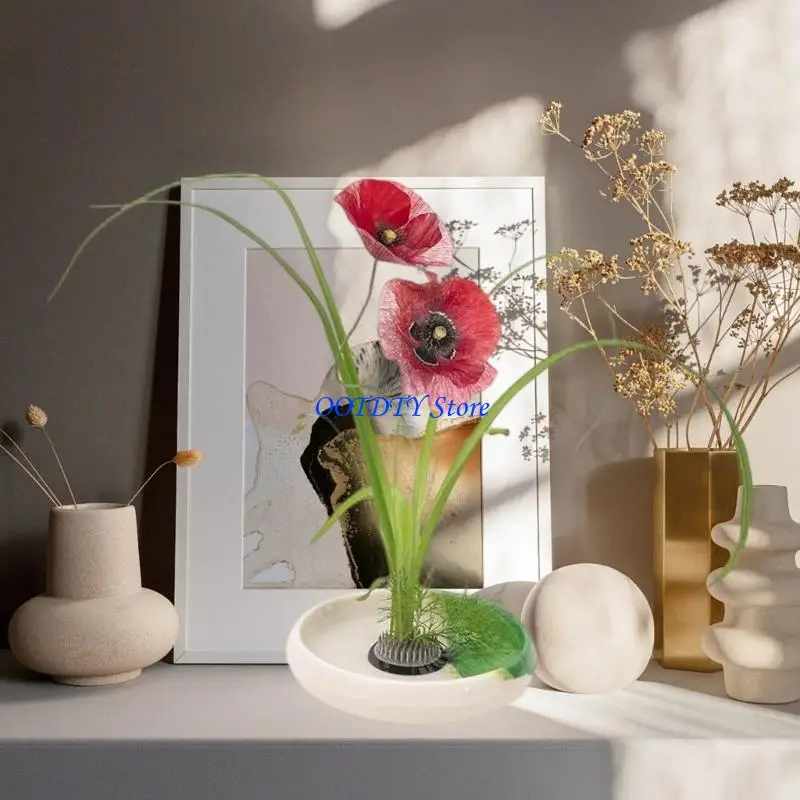 367A Japanese Vase Set,Flower Shallow Container Vase Flower Frogs
