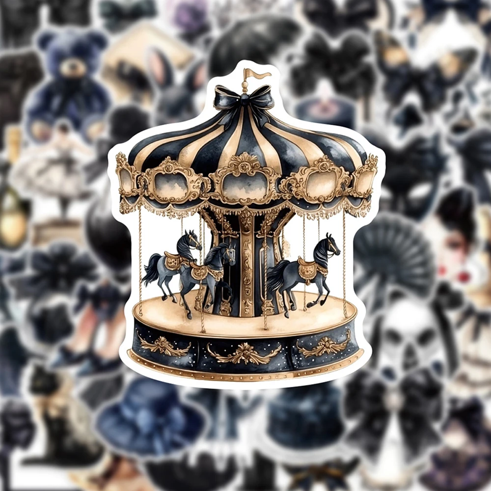 Pegatinas de dibujos animados con lazo gótico oscuro, calcomanías de decoración estética, papelería para teléfono, guitarra, juguetes adhesivos impermeables, 10/30/50 Uds.