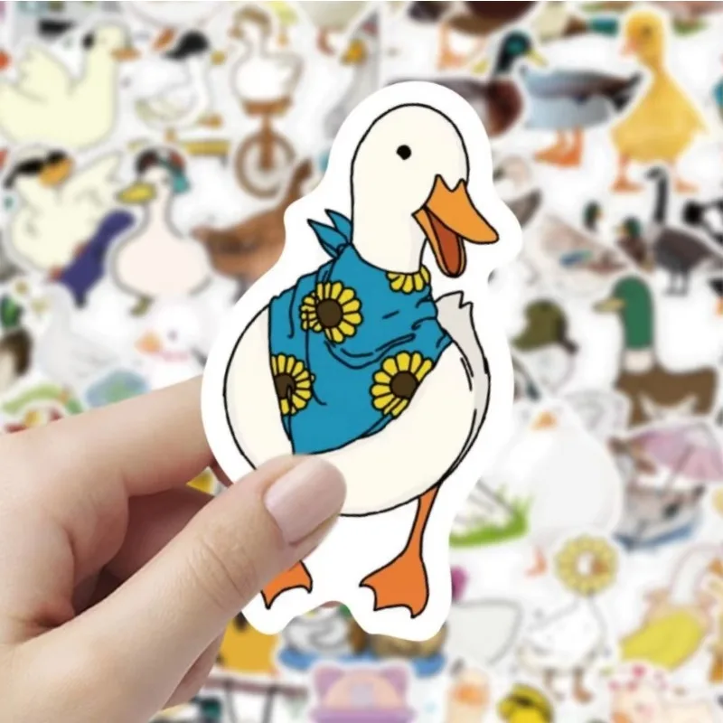 60Pcs/Set Mixed Cartoon Duck Stickers Cute Animals Waterproof Decals To DIY Helmet Skateboard Laptop Motorcycle Cool Kids Gifts