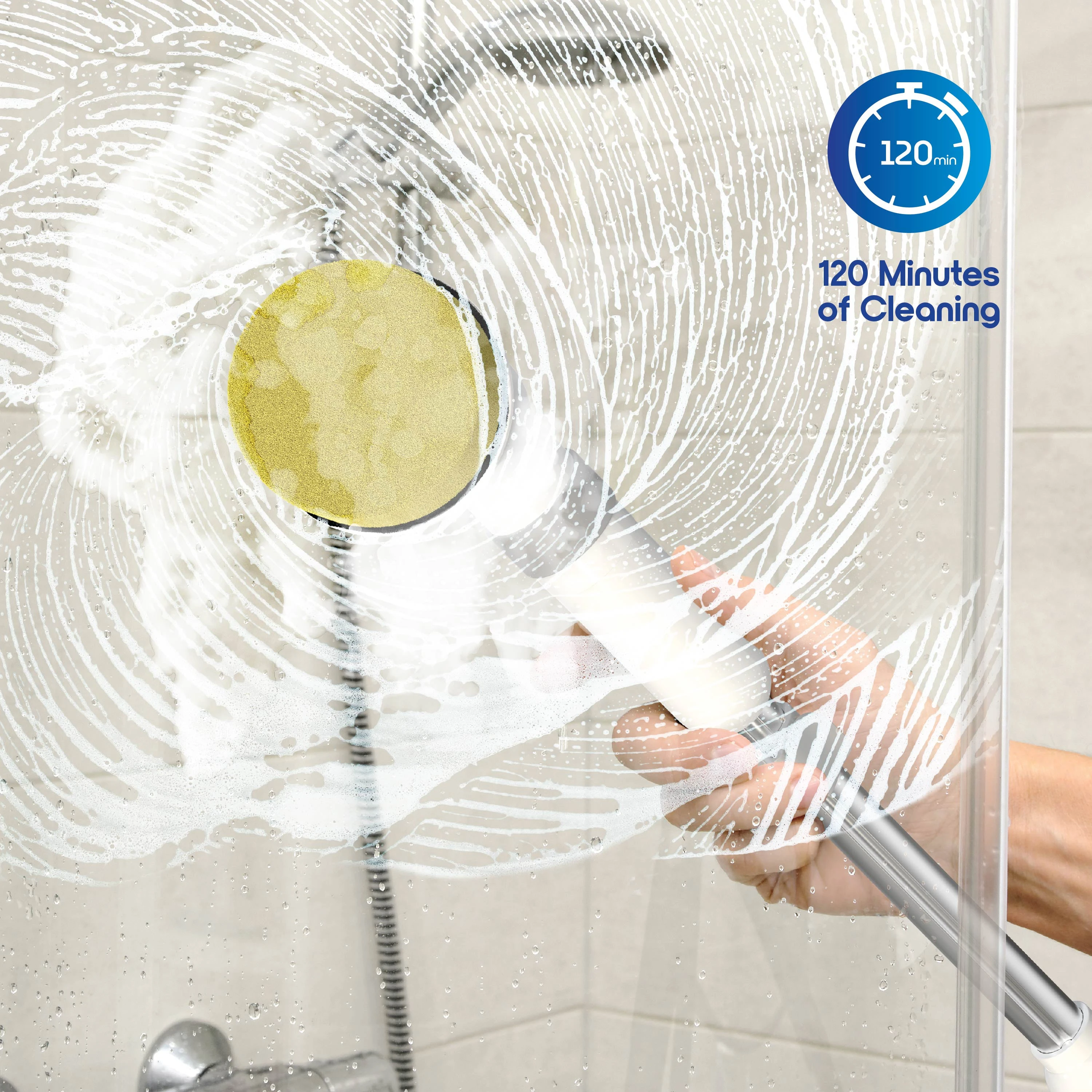 Sikat Pembersih Elektrik 9 in 1 untuk Kamar Mandi Dapur, Pembersih Shower Genggam Tanpa Kabel, Alat Pembersih Multifungsi