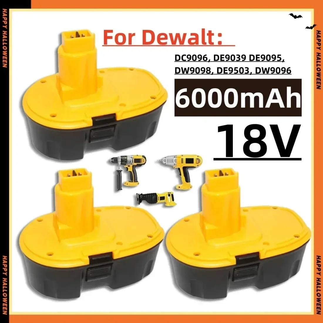 

Сменный NiMH аккумулятор Powtree 18–6000 мАч для Dewalt DC9096, DE9039, DE9095, DW9098, DE9503, DW9096