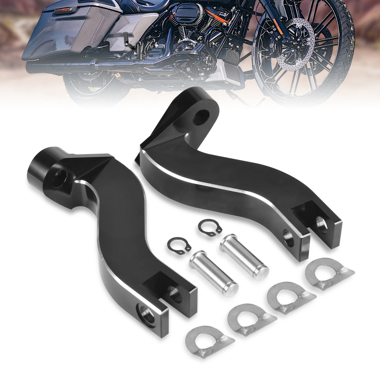 

Motorcycle 10mm Rear Passenger Footpeg Mounting Support Kit For Harley Touring Road King Street Glide Electra Glide Models 1993+